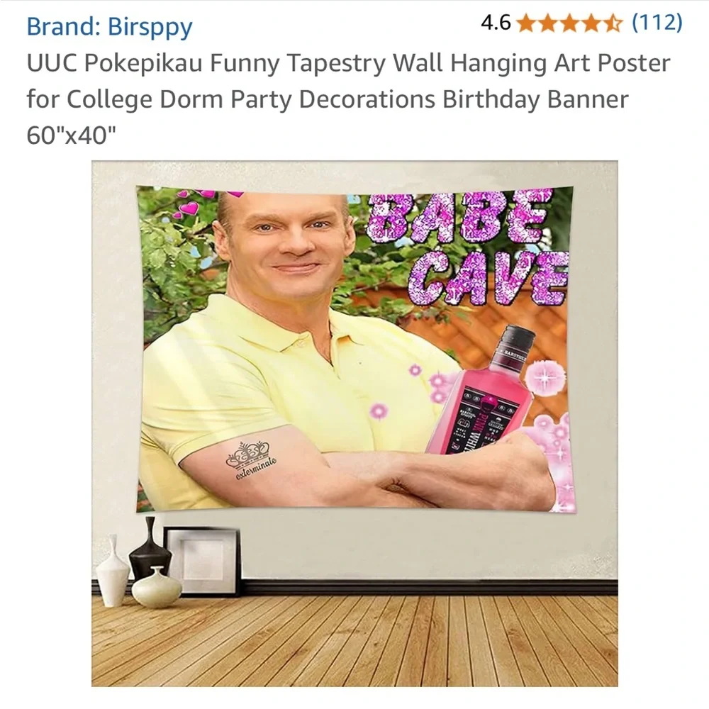 Birsppy Funny Tapestry Wall Hanging Art Poster for College Dorm